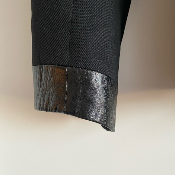 HELMUT LANG STRUCTURED BLAZER SIZE 0 LEATHER BlACK - Picture 6 of 8